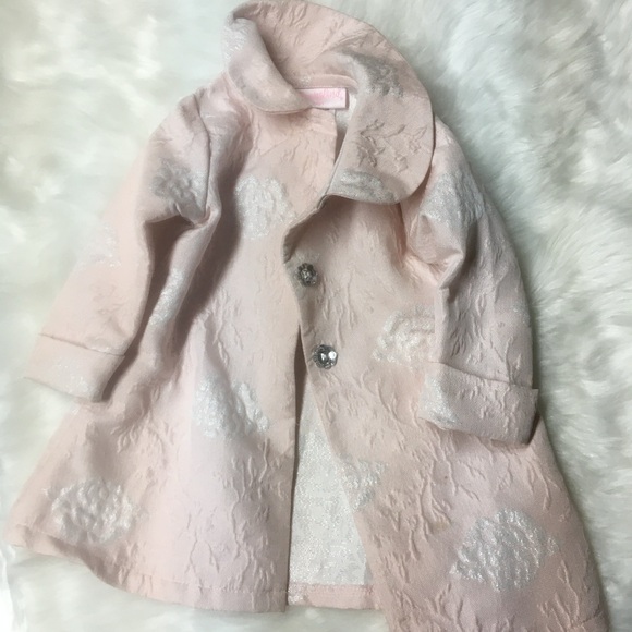 Elegant Pink and White Baby Dress with Rhinestone Detail - Picture 2 of 7